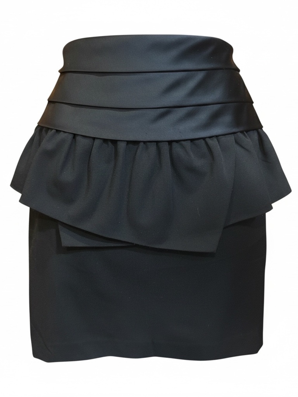Michael Kors Layered Black Mini Skirt with Peplum Detail